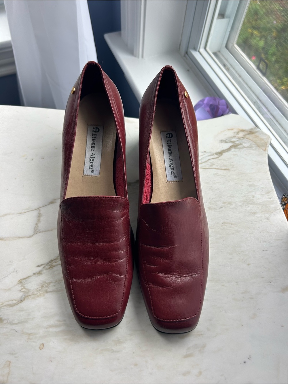 Etienne Aigner Red Leather loafers